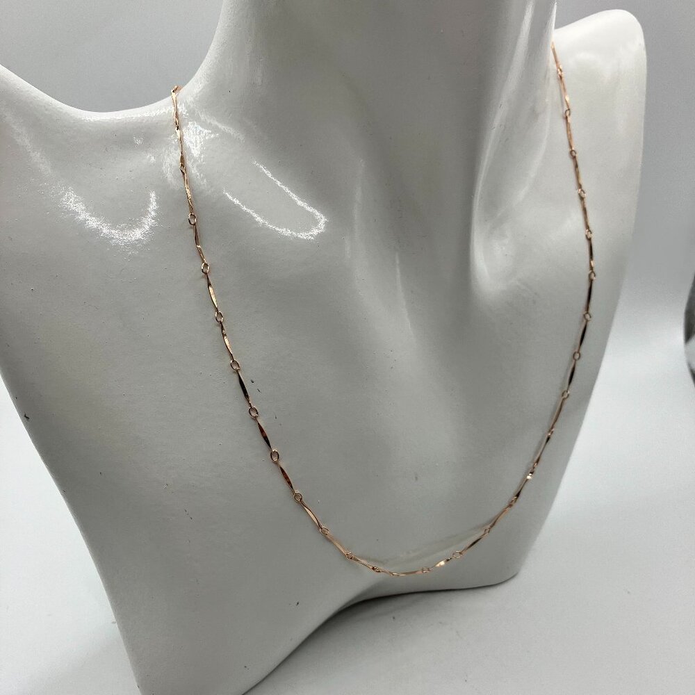 925 Stamped Solid Sterling Rose Gold Shorter Link 18-inch Chain New in Gift Box